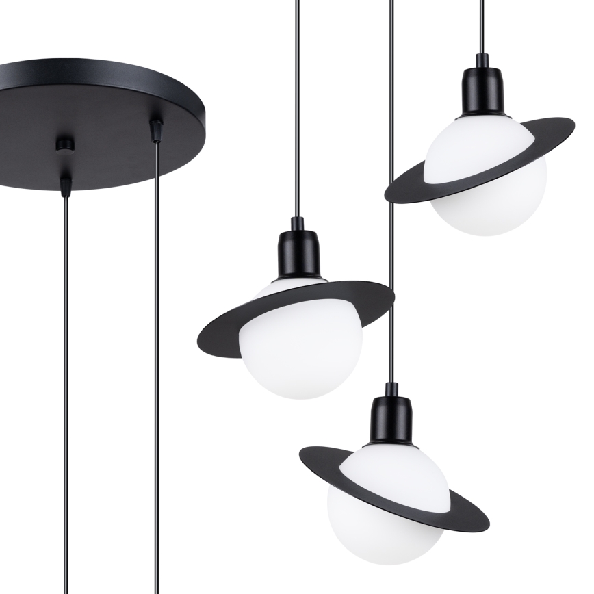 Ljuskrona med textilsladd HYPERION 3xG9/8W/230V svart