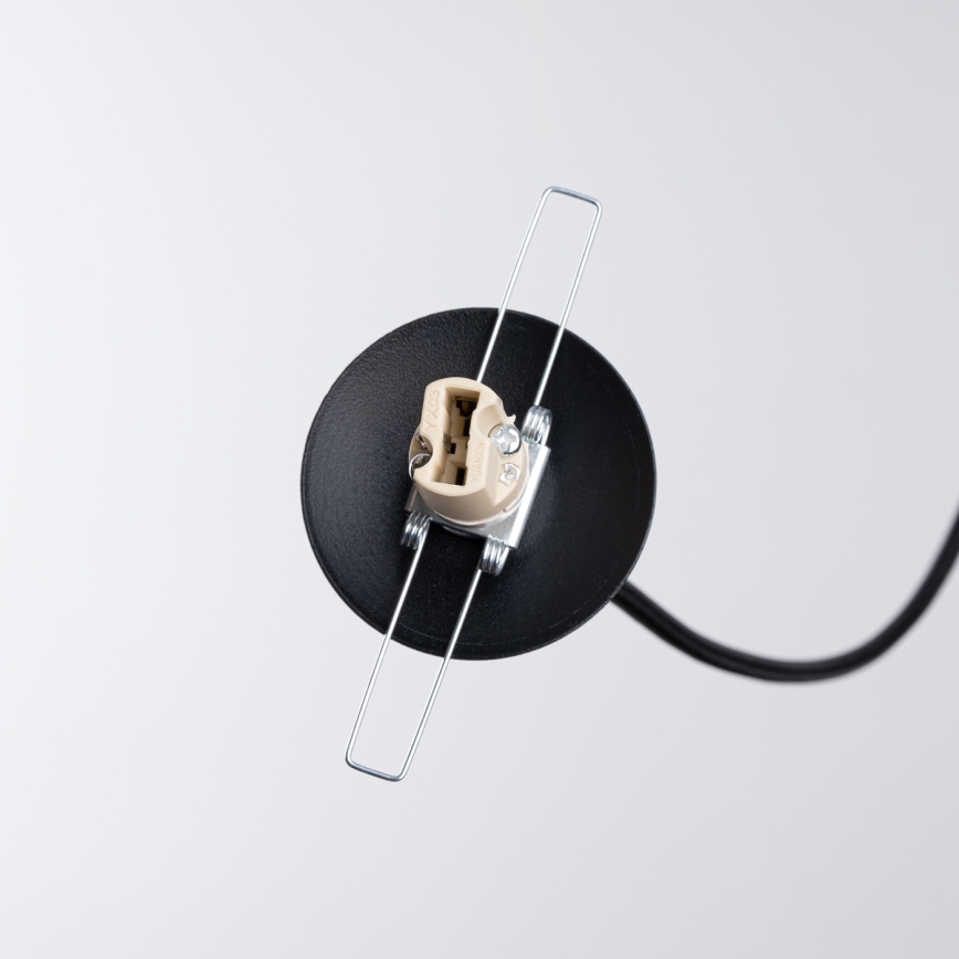 Ljuskrona med textilsladd HYPERION 3xG9/8W/230V svart