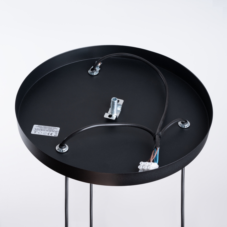 Ljuskrona med textilsladd HYPERION 3xG9/8W/230V svart