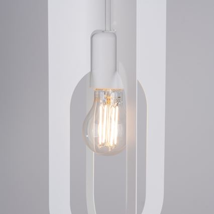 Ljuskrona med textilsladd NICUS 1xE27/15W/230V vit