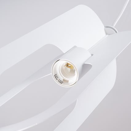 Ljuskrona med textilsladd NICUS 1xE27/15W/230V vit