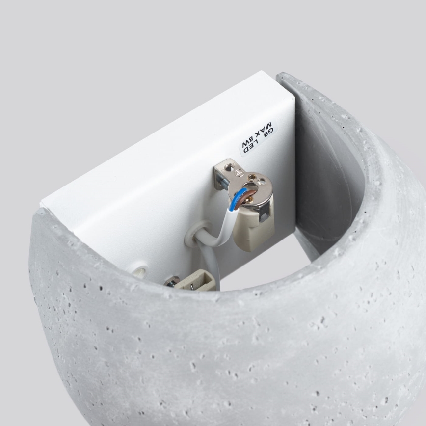 Vägglampa GLOBE 2xG9/8W/230V betong/grå