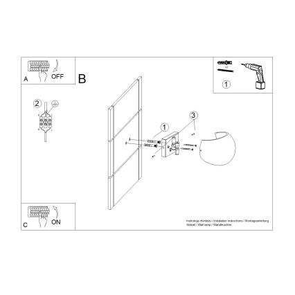 Vägglampa GLOBE 2xG9/8W/230V betong/grå