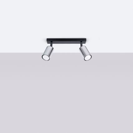 Spotlight WINX 2xGU10/10W/230V svart/skinande krom