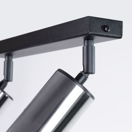 Spotlight WINX 2xGU10/10W/230V svart/skinande krom