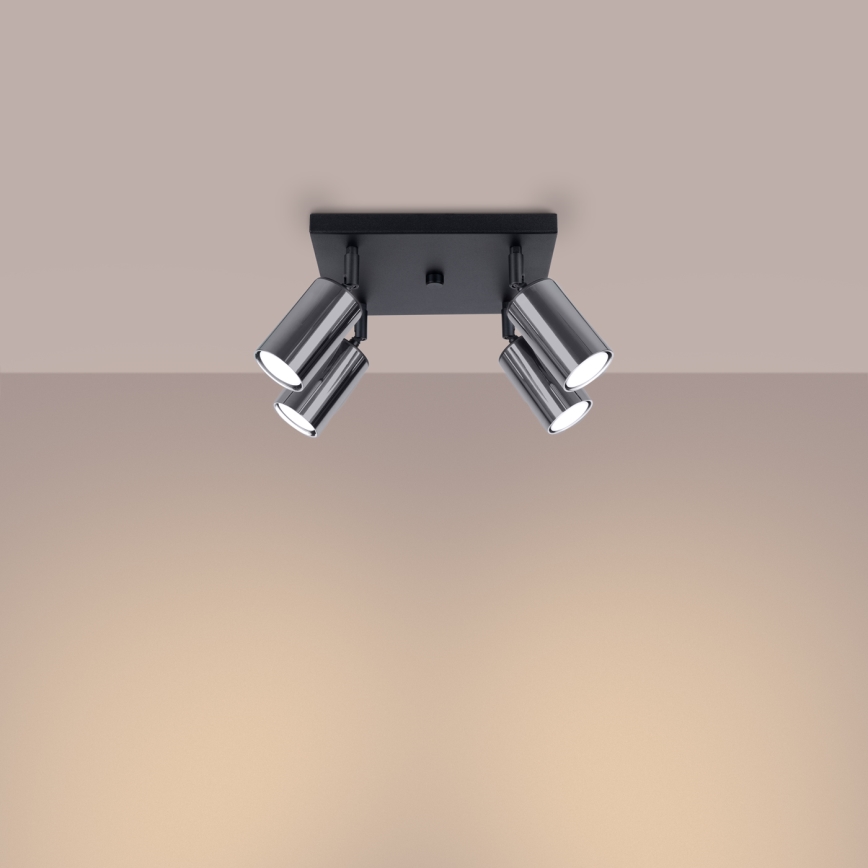 Spotlight WINX 4xGU10/10W/230V svart/skinande krom