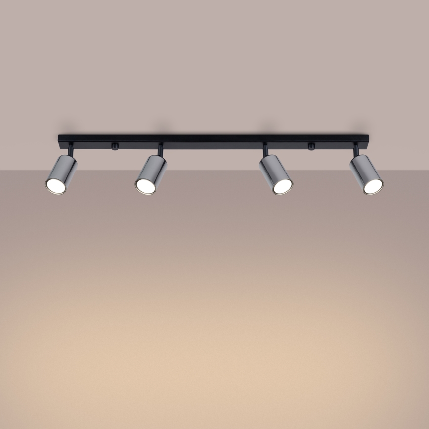 Spotlight WINX 4xGU10/10W/230V svart/skinande krom