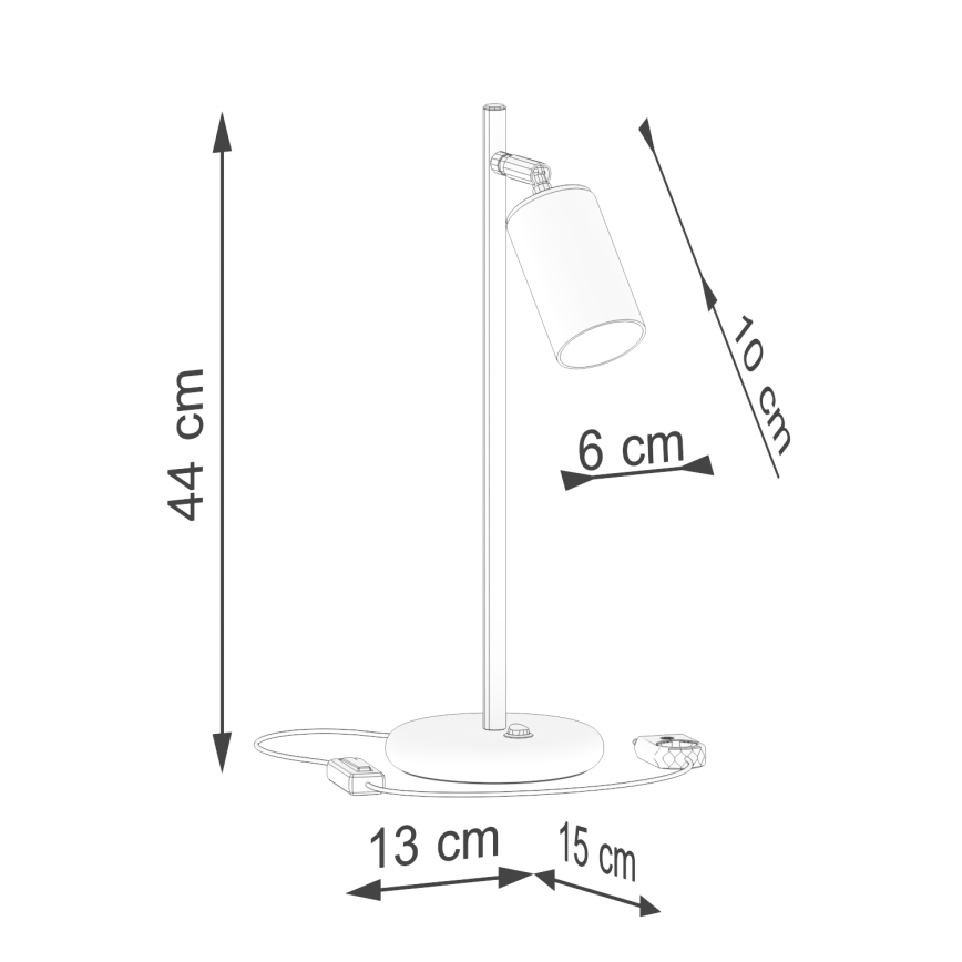 Bordslampa WINX 1xGU10/10W/230V svart/skinande krom