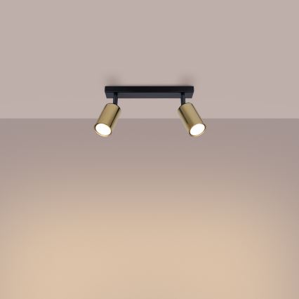 Spotlight WINX 2xGU10/10W/230V svart/guld