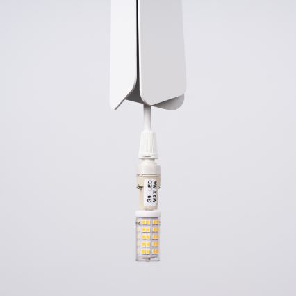 Ljuskrona med textilsladd PRYSM 3xG9/8W/230V vit