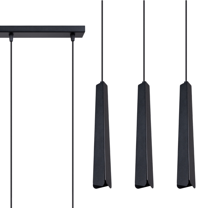 Ljuskrona med textilsladd PRYSM 3xG9/8W/230V svart