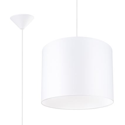 Ljuskrona med textilsladd NOVA 1xE27/15W/230V diameter 30 cm vit