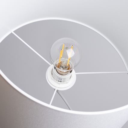 Ljuskrona med textilsladd NOVA 1xE27/15W/230V diameter 30 cm vit