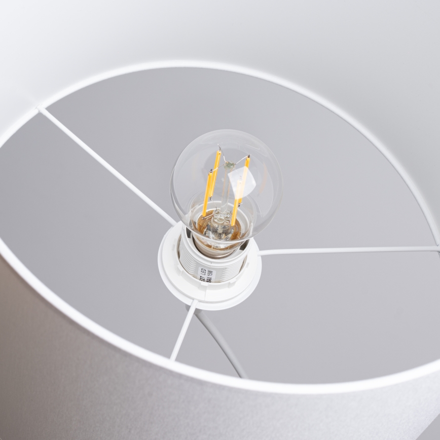 Ljuskrona med textilsladd NOVA 1xE27/15W/230V diameter 30 cm vit