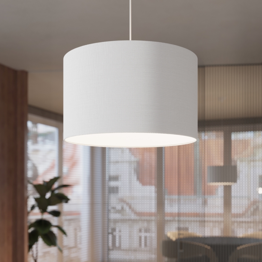 Ljuskrona med textilsladd NOVA 1xE27/15W/230V diameter 40 cm vit