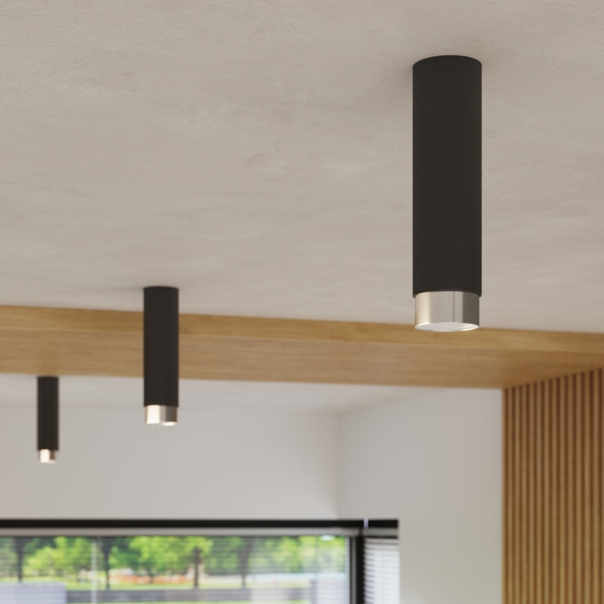 Spotlight NERO 1xGU10/10W/230V 12,5 cm svart/skinande krom