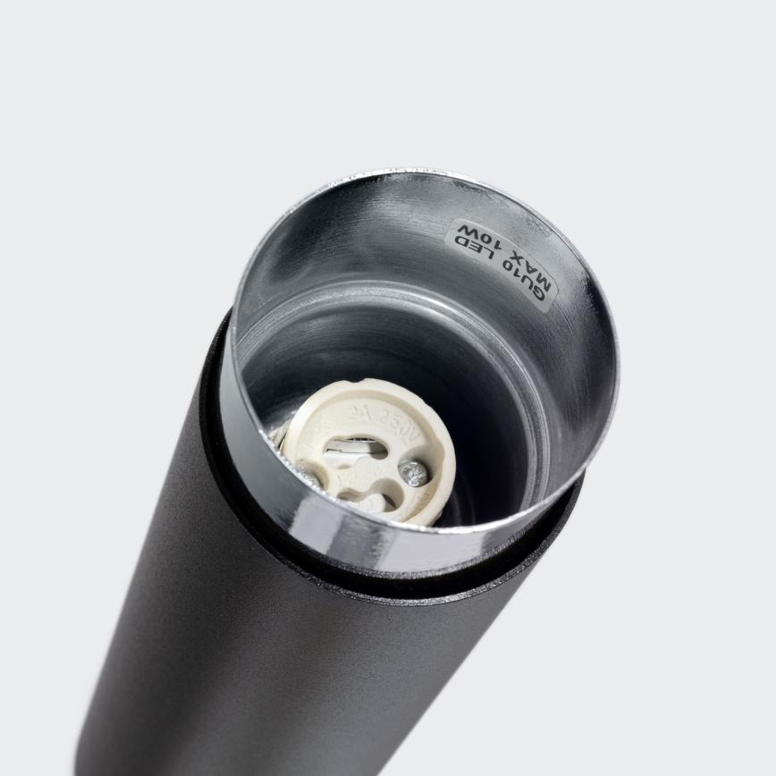 Spotlight NERO 1xGU10/10W/230V 12,5 cm svart/skinande krom