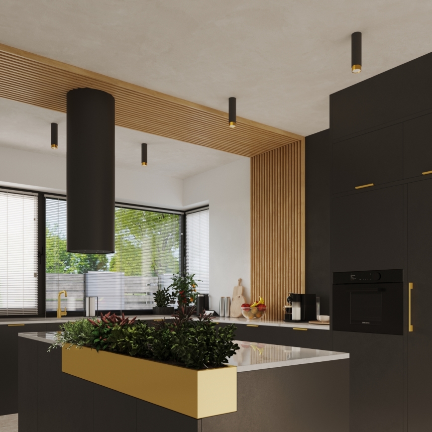 Spotlight NERO 1xGU10/10W/230V 12,5 cm svart/guld