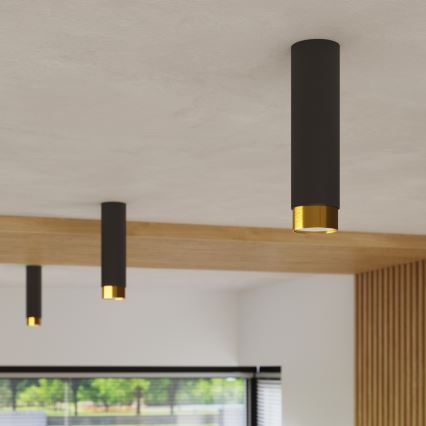 Spotlight NERO 1xGU10/10W/230V 12,5 cm svart/guld