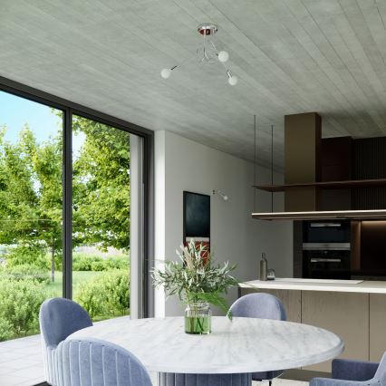 Vägglampa LOOP 1xE27/15W/230V skinande krom