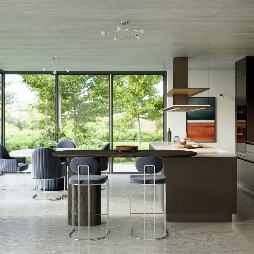 Vägglampa LOOP 1xE27/15W/230V skinande krom