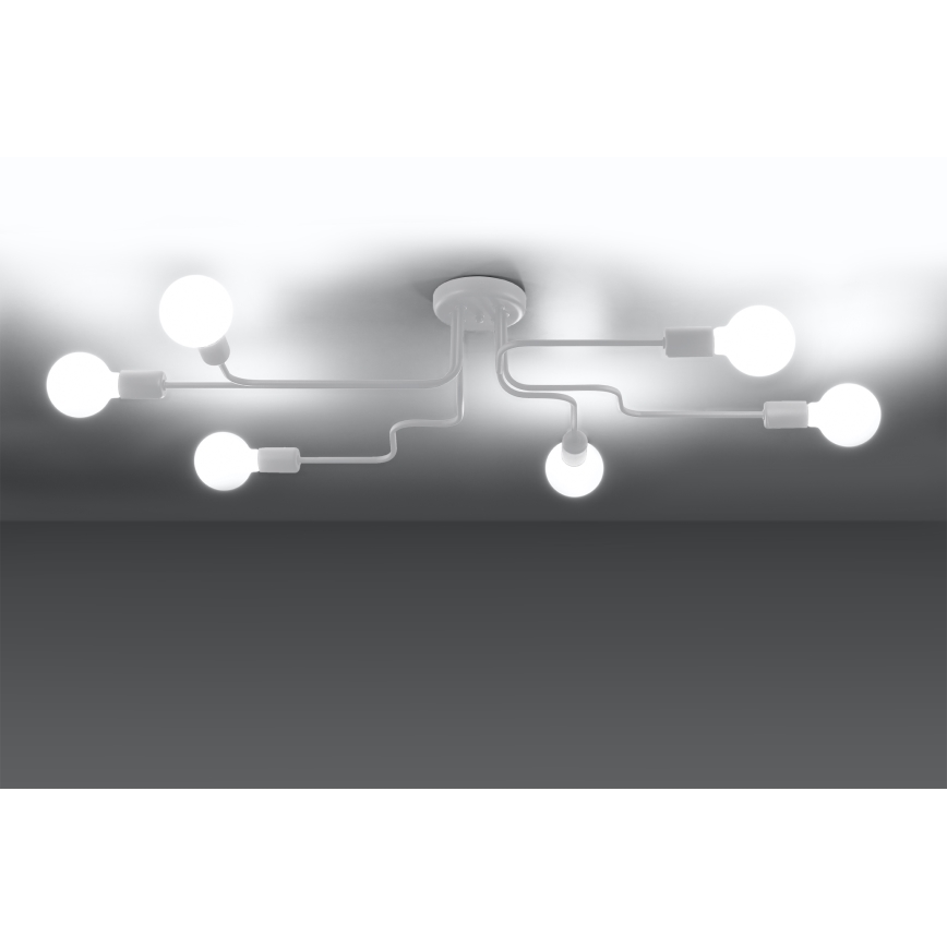 Ytmonterad ljuskrona VECTOR 6xE27/15W/230V vit