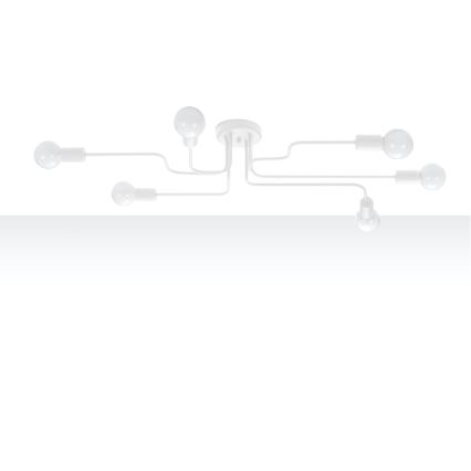 Ytmonterad ljuskrona VECTOR 6xE27/15W/230V vit