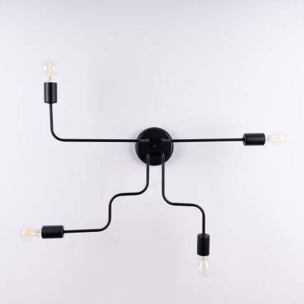 Ytmonterad ljuskrona VECTOR 4xE27/15W/230V svart