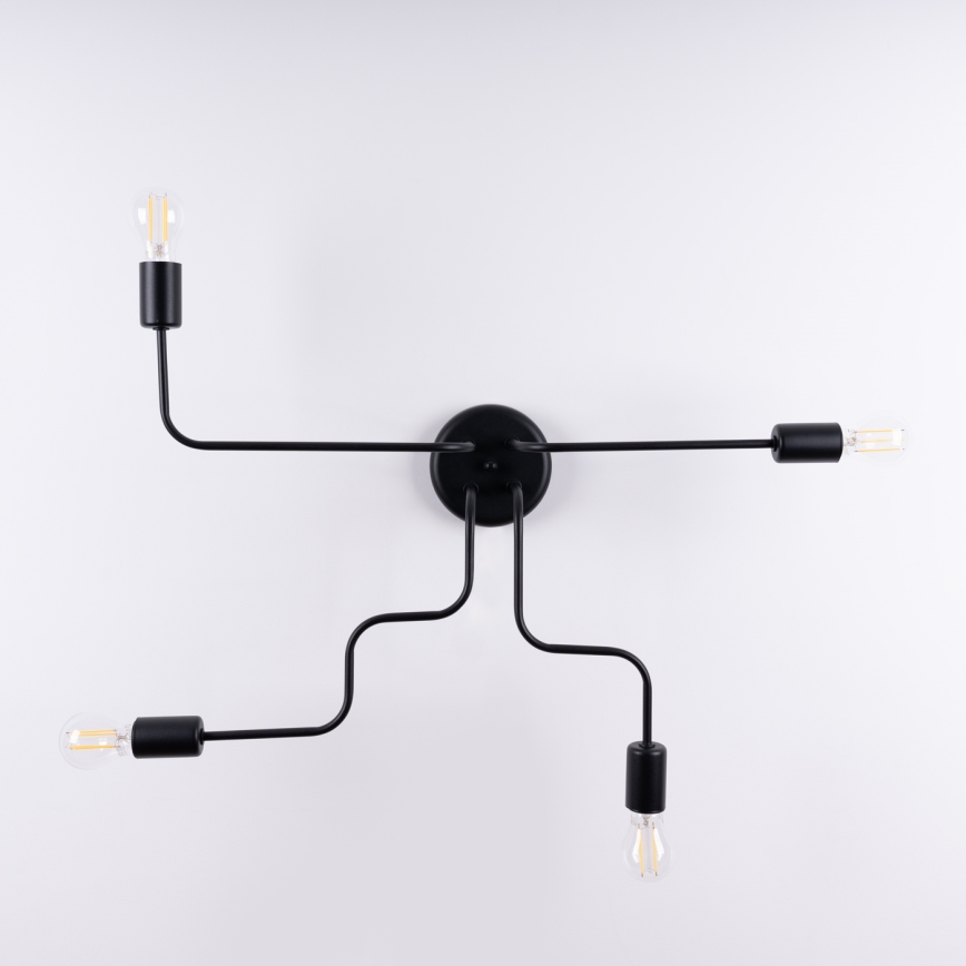 Ytmonterad ljuskrona VECTOR 4xE27/15W/230V svart