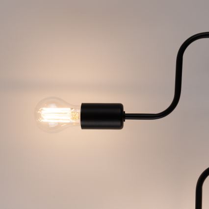 Ytmonterad ljuskrona VECTOR 6xE27/15W/230V svart