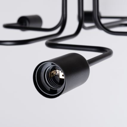 Ytmonterad ljuskrona VECTOR 6xE27/15W/230V svart