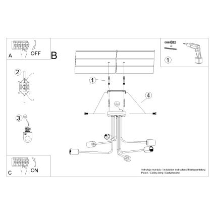Pendelkrona NORAH 6xE27/15W/230V svart