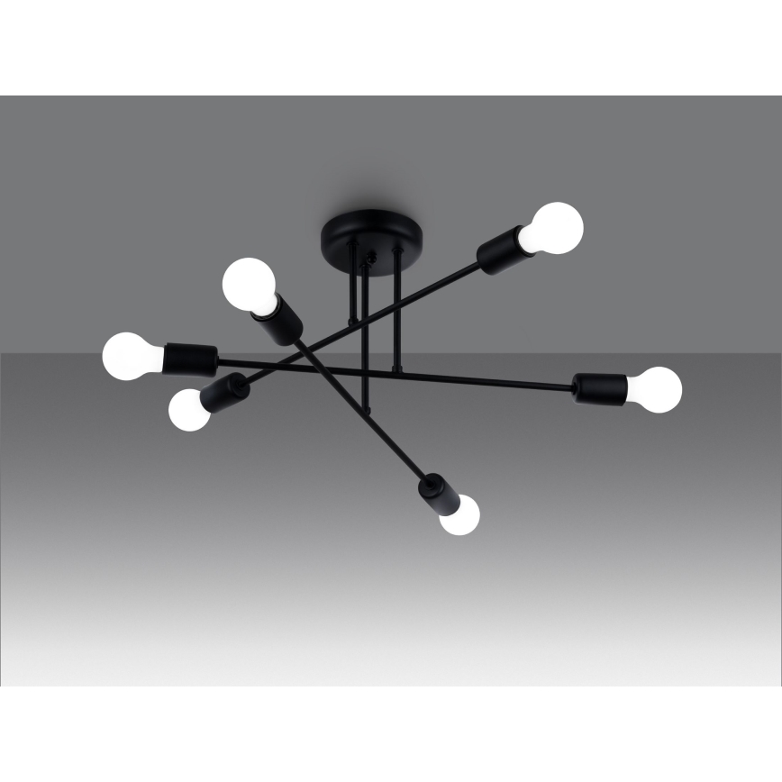 Pendelkrona NORAH 6xE27/15W/230V svart