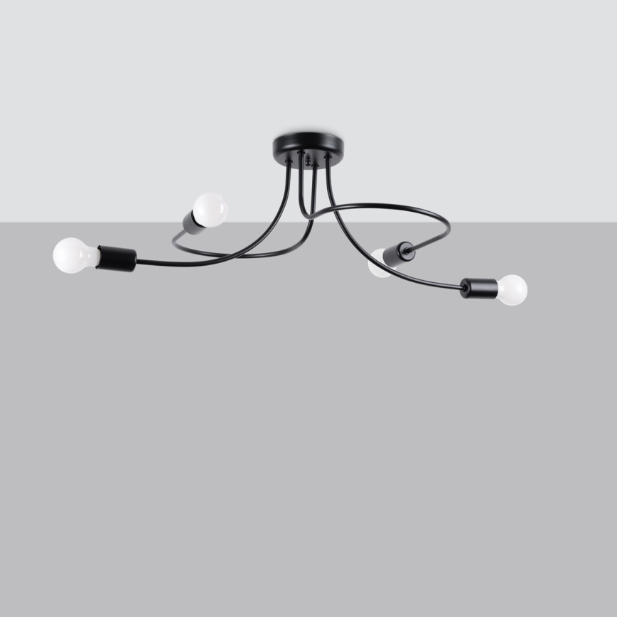 Pendelkrona LEVAR 4xE27/15W/230V svart