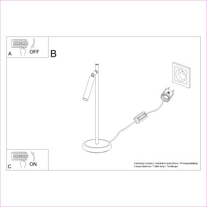 Bordslampa PASTELO 1xG9/8W/230V svart