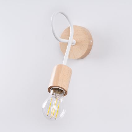 Vägglampa EMBER 1xE27/15W/230V vit/beige/bok