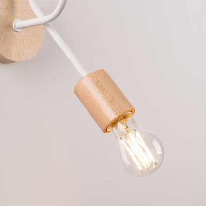 Vägglampa EMBER 1xE27/15W/230V vit/beige/bok