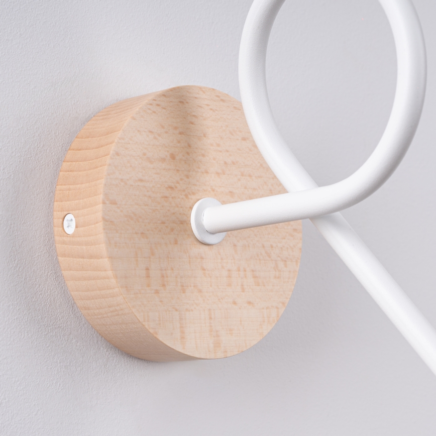 Vägglampa EMBER 1xE27/15W/230V vit/beige/bok