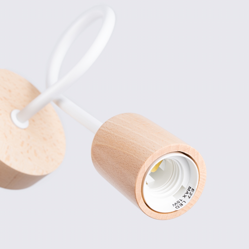 Vägglampa EMBER 1xE27/15W/230V vit/beige/bok