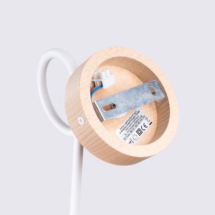 Vägglampa EMBER 1xE27/15W/230V vit/beige/bok