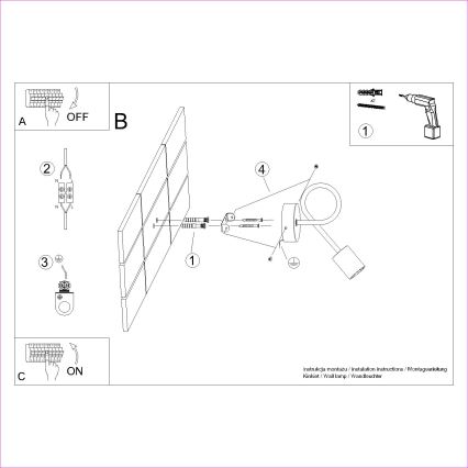 Vägglampa EMBER 1xE27/15W/230V vit/beige/bok