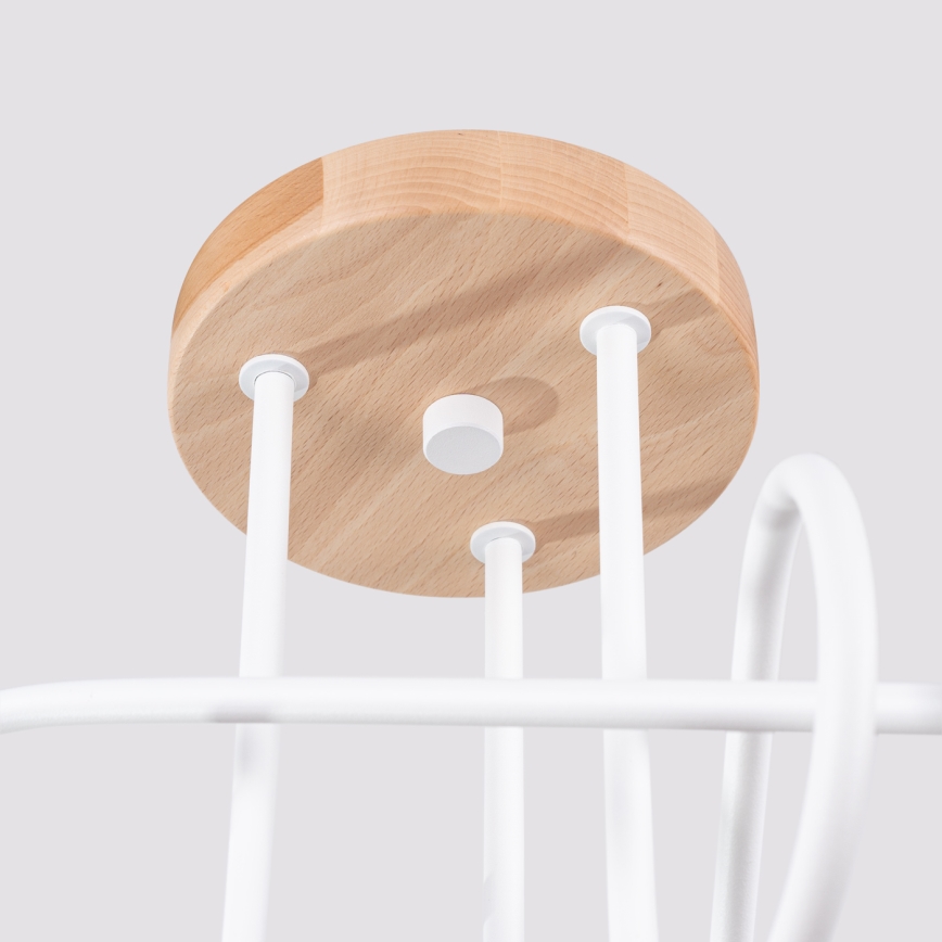 Ytmonterad ljuskrona EMBER 3xE27/15W/230V vit/beige/bok