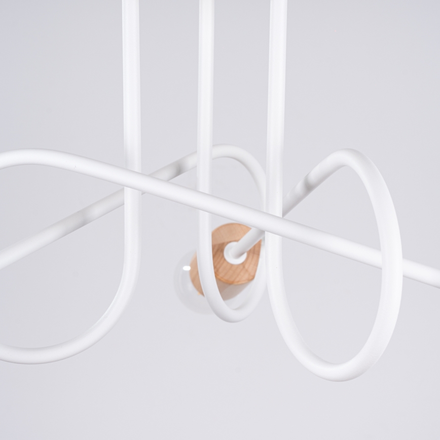 Ytmonterad ljuskrona EMBER 3xE27/15W/230V vit/beige/bok