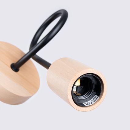 Vägglampa EMBER 1xE27/15W/230V svart/beige/bok