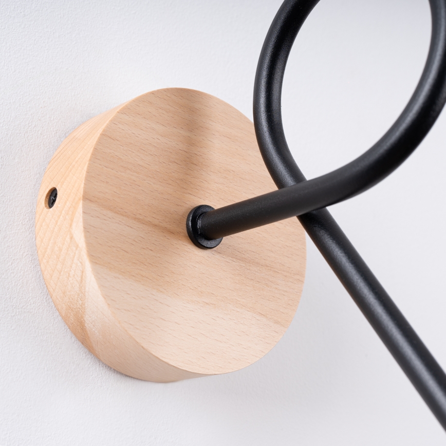 Vägglampa EMBER 1xE27/15W/230V svart/beige/bok