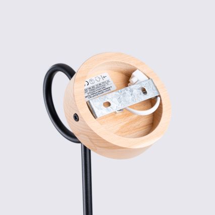 Vägglampa EMBER 1xE27/15W/230V svart/beige/bok