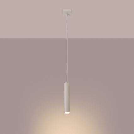 Ljuskrona med textilsladd LAGOS 1xGU10/10W/230V grädde