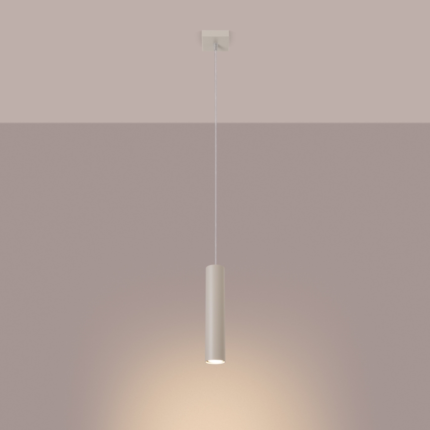 Ljuskrona med textilsladd LAGOS 1xGU10/10W/230V grädde