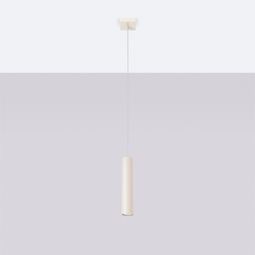 Ljuskrona med textilsladd LAGOS 1xGU10/10W/230V grädde