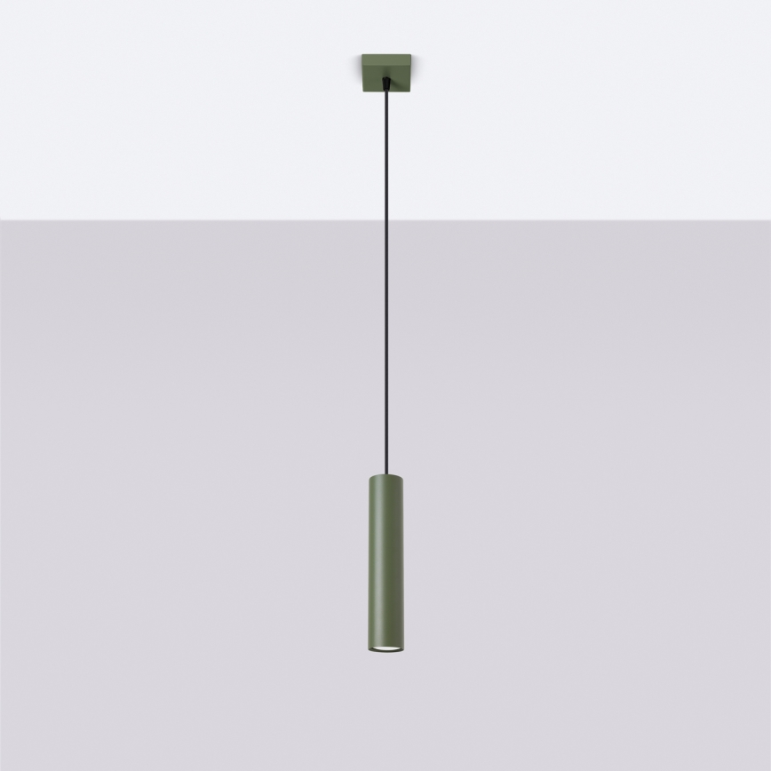 Ljuskrona med textilsladd LAGOS 1xGU10/10W/230V grön